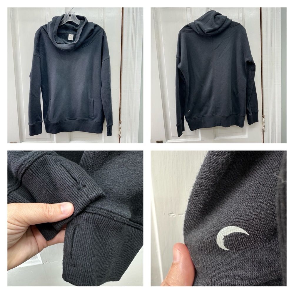 Zyia Active black cowl neck oversized sweatshirt women's small‎